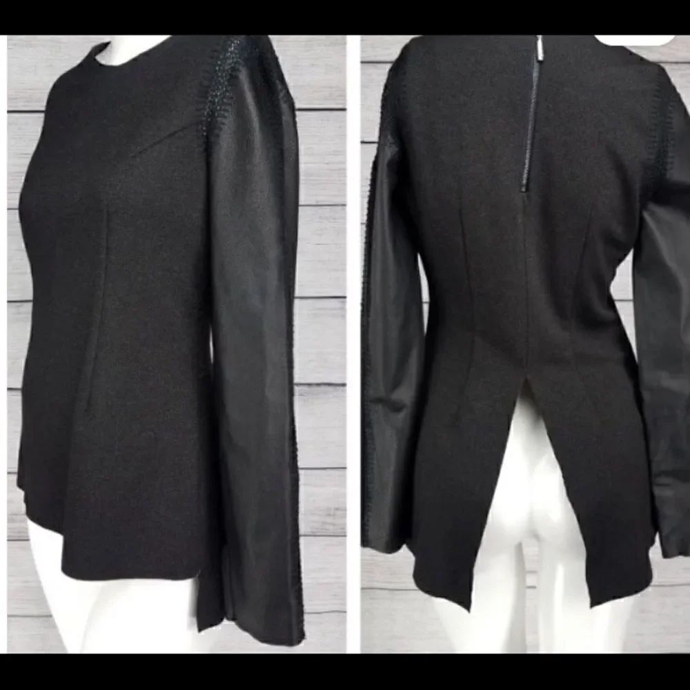 Stella & Jamie Rio Black Leather Long Sleeve Top